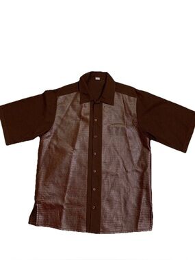 James Brumfield Sz XL Men's Short Sleeve Button-Up Shirt - Brown‎